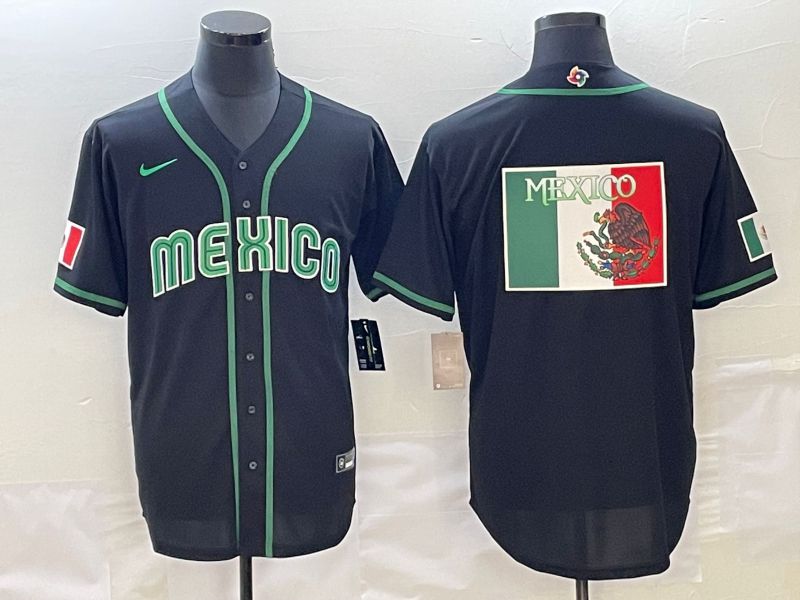 Men 2023 World Cub Mexico Blank Black Nike MLB Jersey12